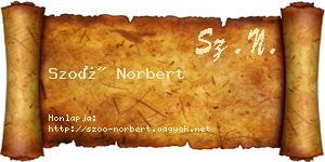Szoó Norbert névjegykártya
